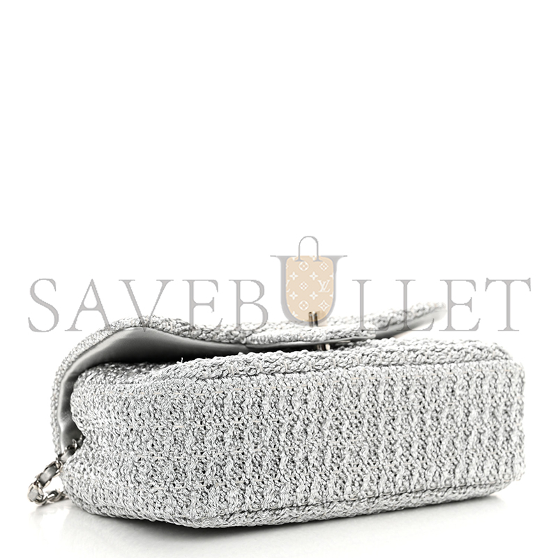 CHANEL MASTER CLASSIC FLAP BAG BRAIDED LUREX & SILVER-TONE METAL AS5279 (20.5*12.5*6cm)